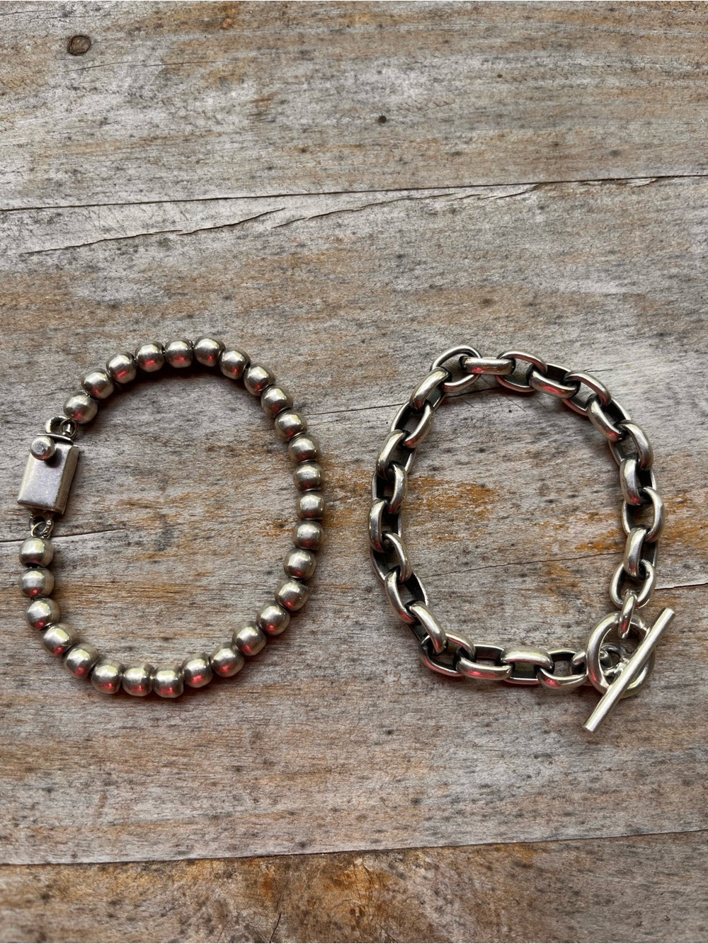 Sterling Stack of Vintage Taxco + Mexico Made Bracelets Chunky Heavy!